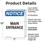 Signmission Main Entrance, 7 in W x Rectangle, Plastic OS-2PACK-NS-P-710-V-14083 - alternate 2
